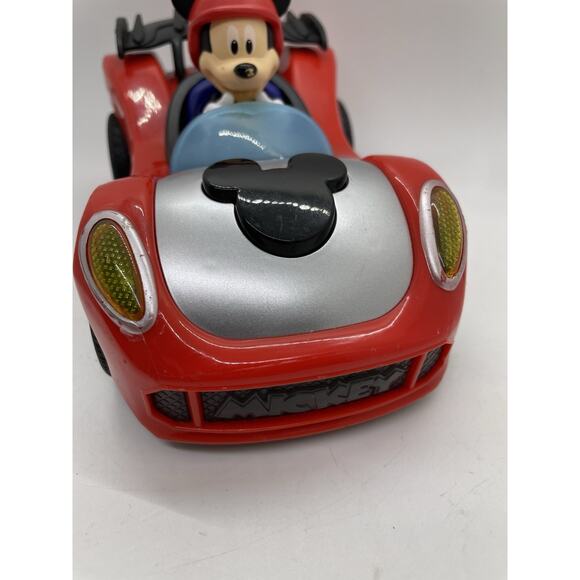 Mickey Mouse Rev N Go Vehicle With Lights And Sound Just Push Button On Hood - Picture 2 of 7